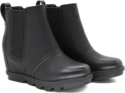 Athlefit Women's Wedge Boots Comfortable Ankle Wedge Black Booties Size 8