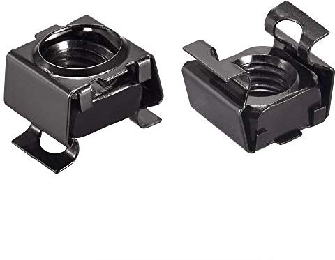 sourcing map Écrous à Cage Encliquetables - M12 x 1.75mm Acier Carbone Écrou Métrique pour Armoire étagère Server 10pcs