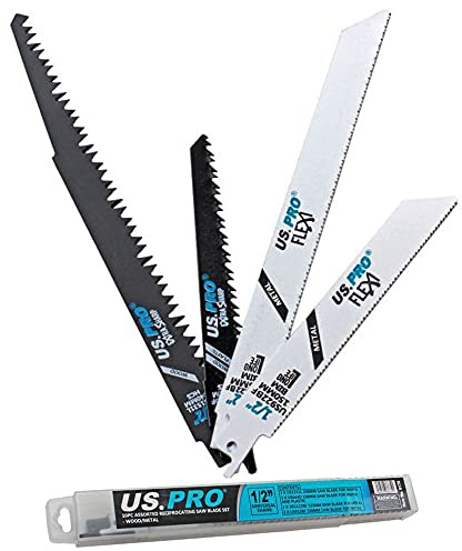 US PRO Tools 10PC Assorted Reciprocating Recip Saw Blades for Wood & Metal 9170