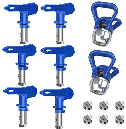 Reversible Sprühspitzen, Reversible Airless Paint Sprayer Nozzle Tips Airless Paint Sprühpistolen Airless Tips Guard Base Sprayer for Homes Building Decks (211, 315, 417, 517, 515, 523, 246215)