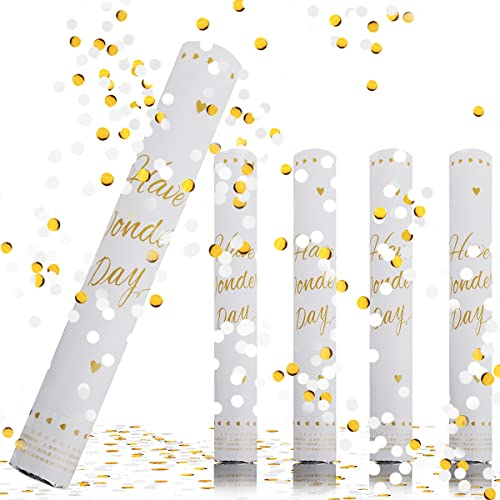 RosyFate, 4 cannoni per coriandoli per matrimoni, 40 cm, 6 – 10 m, altezza effetto 6 – 10 m, per feste, coriandoli, per compleanni, matrimoni, Natale