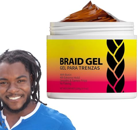 Firulab Gel de Acabado para el Cabello,Gel de Peinado de Larga duración de 100 ml para trenzadores | Extreme Firm Hold Shine and Smooth Texture Edge Stay Gel para acondicionador de Cabello Rizado