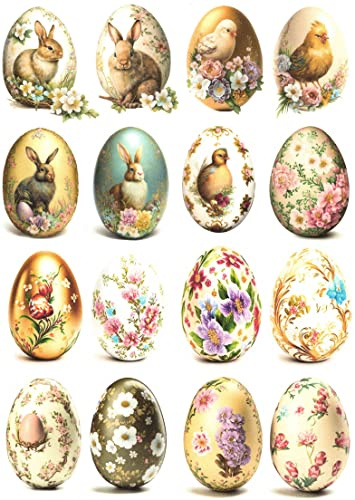 Josys Bastelmärchen Reispapier A4 Strohseide Decoupage Ostern Ostereier Hase Küken RE1958