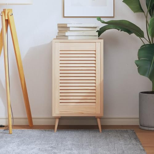 JUNZAI Anta a Lamelle in Legno Massello di Pino 61,5x39,4 cm,Ante a Lamelle,L'anta per Armadio a Persiana