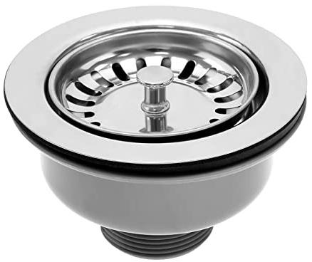 VGOL Sink Collection 114 mm Edelstahl Küchenspüle Korb Sieb Stöpsel Abfluss für 83-90 mm Spülbecken Durchmesser Küchenspüle Zubehör