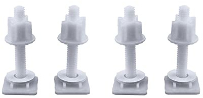 4 tornillos para tapa de inodoro, cubierta de plástico, perno de bisagra para reparación de asiento, ajuste para la mayoría de asientos, reparación de baño