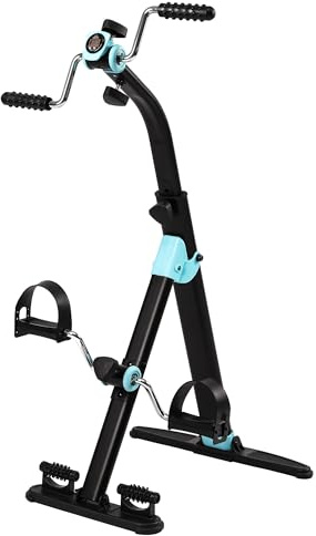 YELLOO - Bicicleta estática de casa para mujer y hombre, bicicleta estática de sentado, plegable para entrenamiento de brazos y piernas, gimnasio en casa, pantalla para quemar calorías incluido,