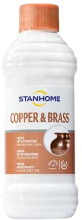Stanhome Copper Brass Loción Limpiadora de Cobre, Bronce y Latón - Aumenta brillo, limpia y elimina suciedad, Previene oxidación (250ml)