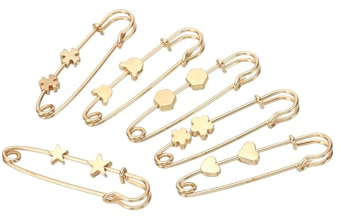 PATIKIL Decorative Pins for Clothing Fashion Safety Pins Simulation Pearl Safety Pins, 6Pcs Faux Pearl Brooch Pins for Women Clothing Sweater Shawl Decoration