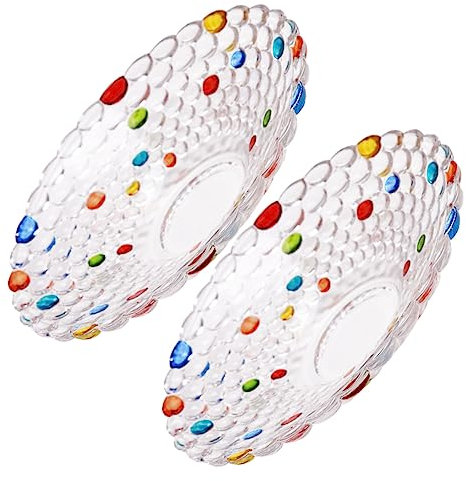 Cabilock Lot De 2 Assiettes À Fruits Délicates en Perles – Plateau De Service en Cristal pour Petit-déjeuner Dîner Fêtes Et Décoration Intérieure