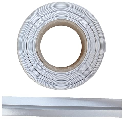 ME:NaMa Schrägband aus Polyester (Satin) - 10 m x 20 mm (gefalzt) - Hochwertiges Einfassband, Satinband, Schrägband - Ideal zum DIY-Nähen - In Belgien hergestellt, auf Einer Rolle (Grau)