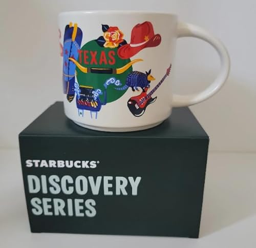 Starbucks Discovery Series Texas Kaffeetasse aus Keramik, 400 ml, Weiß und Blau