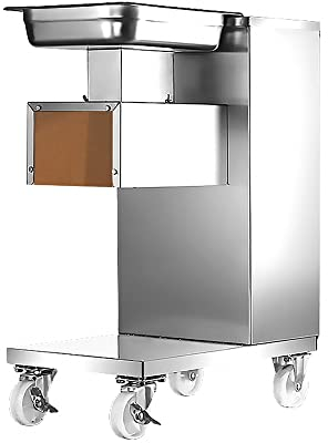 GLJTUO Affettatrice per Carne Commerciale 550W Tagliacarne Elettrica con Lama in Acciaio Inossidabile, Rotelle, Affettatrice Facile da Spostare per Casa, Ristorante, Industria