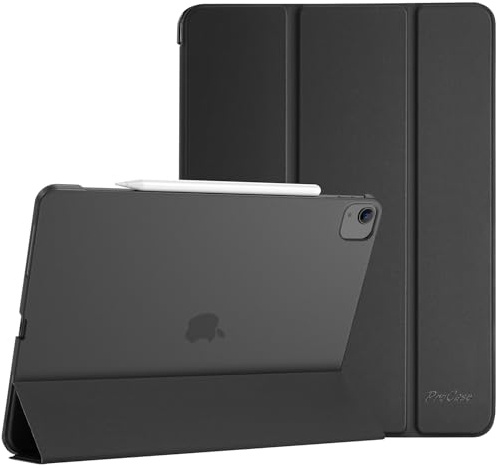 ProCase Hülle für 12,9 iPad Pro 2022/2021/2020/2018 (6/5/4/3 Gen), Schutzhülle Leicht Dünn Hart Smart Case Cover Kompatibel mit 12.9 Zoll iPad Pro -Schattenschwarz