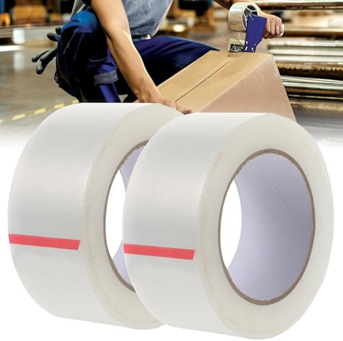 Joaecosmhui Lot de 2 Rouleaux de Ruban Adhésif Transparent, Ruban Adhésif Silencieux - Faible Bruit, Emballage Efficace, Scellage Parfait pour un Emballage Facile et Silencieux (48mm x 100m x 50u)