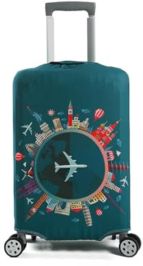 Pinsheng Kofferschutzhülle Elastisch 18-32 Zoll Waschbar Kofferhülle Luggage Cover Elastisch Reise Kofferhülle Gepäckabdeckungen Reisekoffer Hülle mit Band für Koffer (S(18-21 Zoll))