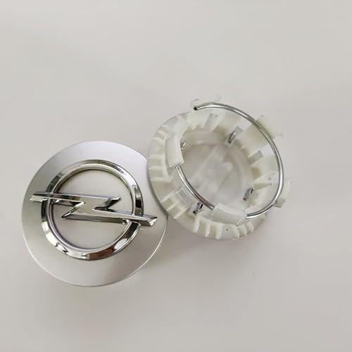 LFWCZS Auto Nabendeckel für Opel Corsa D 3-Door,54mm Felgendeckel Felgenkappen 4 Stück Logo Radnabenabdeckung Wheel Caps Nabenkappen Zentralabdeckung Reifen & Felgen Zubehör,Silver