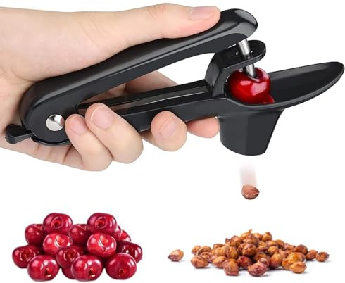 Cherry Pitter Cherry Pip Remover Cherry Stoner Remover (Black) | Stainless Steel Rod, Olive Pitter, Good Grips Handle, Grapes Cherries Cranberry Tool