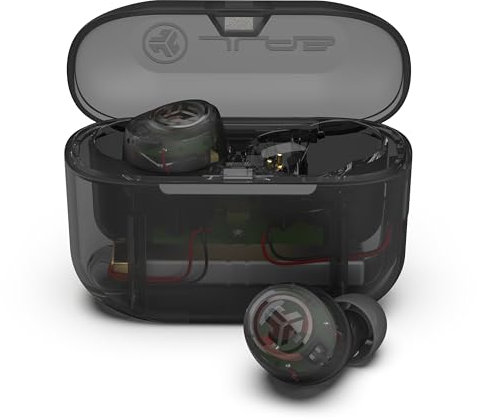 JLab Go Air Pop+ True Wireless Earbuds, In Ear Headphones, Bluetooth Earphones, 35H Playtime Ear Buds, Bluetooth Earbuds with Microphone, USB-C Charging Case, Dual Connect, EQ3 Sound, Clear