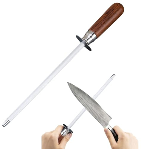 Sharpening Steel, Honing Steel, 30cm/11.8inch Honing Rod with Non-Slip Handle, Kithchen Knife Sharpening Rod, Knife Maintenance Tool for Kitchen and Restaurant