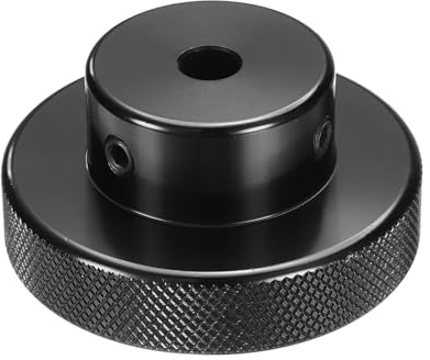 QUARKZMAN Aluminiumlegierung Handrad 8mm Bohrung 60mm OD Rändelung Handrad Schrittmotor Feinabstimmung Handrad für Fräsmaschine Drehbank Schiebeverschiebeplattform, Schwarz