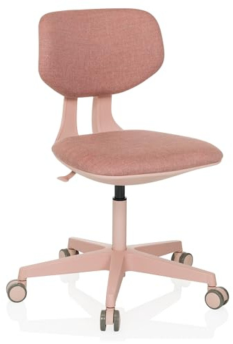 hjh OFFICE Snurrstol för barn KID COLORE Tyg Rosa