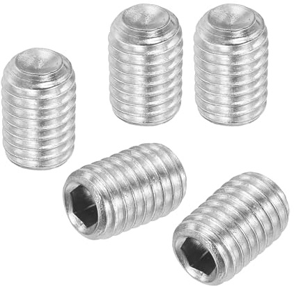 PATIKIL 50 Stück Madenschraube M8 x 12mm, 304 Edelstahl Madenschrauben Set für Türklinken Halterung Möbel Lampen Wasserhahn Reparaturen, Silber Innensechskant Gewindestifte Schrauben Set