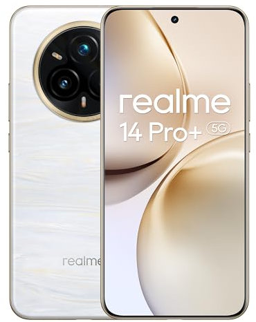realme 14Pro+ 5G Smartphone 8+256 GB Teléfono Móvil, Snapdragon 7S Gen3, Batería 5280mAh Carga Rápida de 80W,120Hz 6.83 OLED+ Pantalla, Cámara Triple de 50MP OIS con Dual SIM, Blanco