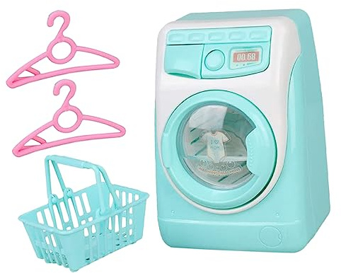 VANZACK Mini Washing Machine Toy for Toddlers and Boys and Girls Pretend Play Electric Washing Machine Model Plaything for Children's Housekeeping Games