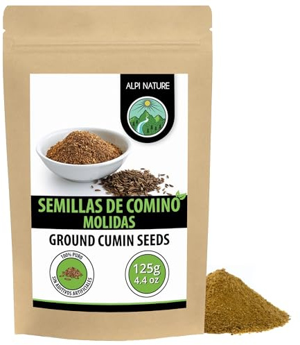 Alpi Nature Comino Molido 125g, Comino Semillas en Polvo para Cocinar y Condimentar