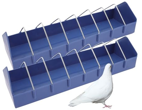Gatuida Distributeur de Nourriture pour Pigeons 2 Pièces Mangeoire Longue en Plastique PP Conception Anti-Éclaboussures Facile à Remplir et Nettoyer pour Oiseaux 40 Cm