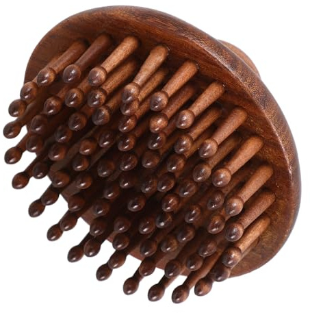 FIXOSHEE Ergonomischer Holz kopfmassagekamm für Männer und Frauen Handlich mit Komfortablem Griff Massagekamm für Haarstyling und Sanfte Kopfhautmassage aus Natürlichem Holz