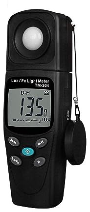 Light meter, LUX/FC Light Meter Digital Luxmeter 200,000 Lux Light Meter Test Spectra Auto Range With Ambient Humidity And Temperature Meter