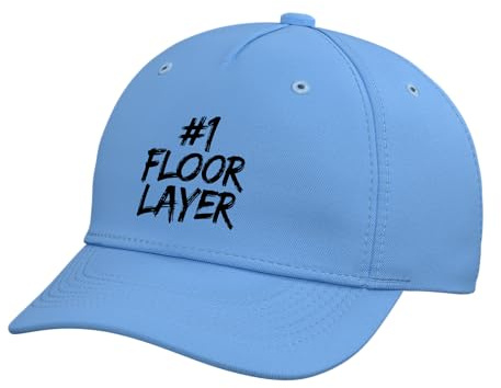 Floor Layer Adjustable Printed Baseball Hat, Light Blue