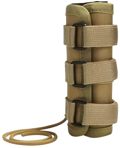 LZAQHMT 5/6/7/9 Zoll Taktische Airsoft-Schalldämpferhülle – Hitzebeständig Bis 1200 °F Verstellbare Riemen Feuerfeste Schalldämpfer-Hitzeschutzhülle Für Jagd, Schießsport(Coyote Brown,5in)