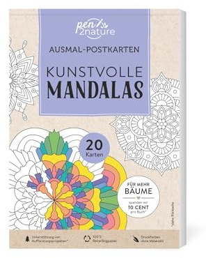 Ausmal-Postkarten Kunstvolle Mandalas | 20 Karten: Mit traumhaften Motiven zum Ausmalen und Verschenken | 100% Recyclingpapier (pen2nature books)
