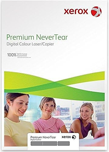 Xerox Premium NeverTear Kunststoffpapier 003R93028 - SRA3 320 x 450 mm, 160 g/m² - Spezialpapier für Laserdrucker und Kopierer - 100 Blatt - Weiß