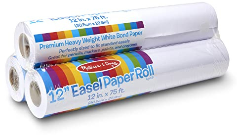 Melissa & Doug Lot de 3 rouleaux de papier à dessin pour chevalet de table (30,5 cm x 22,9 m), papier à dessin pour enfants