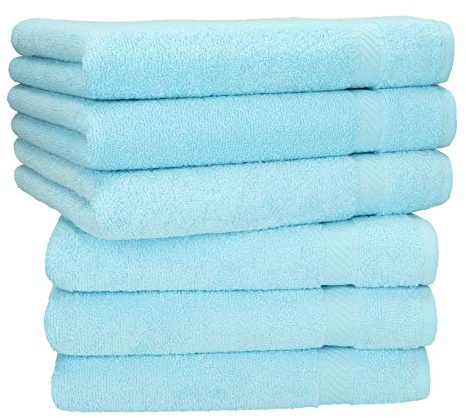 Betz Handtuch Set Palermo – 6er Pack Handtücher 50x100 cm – 100% Baumwolle, Handtücher für Bad, Gäste & Alltag – hochwertige Qualität, pflegeleicht & langlebig Farbe türkis
