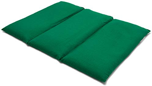 Coussin aux graines de colza - Taille 40x30-3 compartiments - Vert - Coussin thermique - Coussin aux graines - Compresse froide -