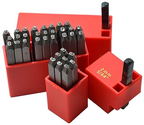 Wokesi 2mm hoher Härte Carbon Stahl Großbuchstaben Buchstaben und Zahlen Kugelhammer Hand Punch Metall Stempel Set für Form Juwel Macht sterben
