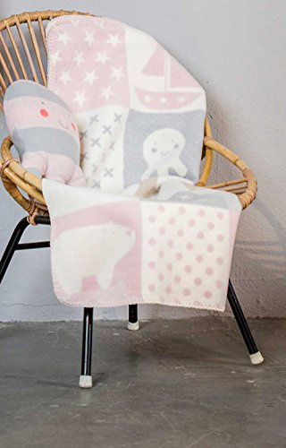 my-mosaik Fussenegger Baby-und Kinderdecke Mila Patch 75x100cm mit Ihrem Wunschnamen Bestickt