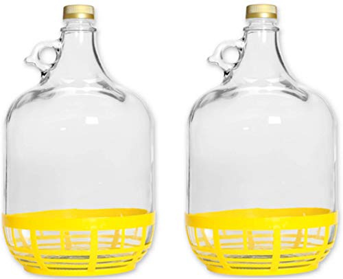 Unbekannt 2 STÜCK 5L GLASBALLON mit Kunststoffkorb Weinballon GÄRBALLON GLASFLASCHE
