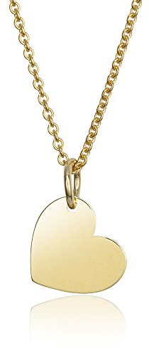 MATERIA Damen Halskette mit Gravur Anhänger Herz Gold 925 Silber vergoldet 42-45cm mit Geschenk-Box #KA-442