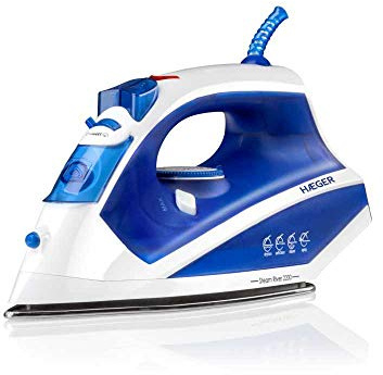 HAEGER Steam River 2200 W ångstrykjärn, rostfritt stål, anti-kalk-system, anti-dropp och självrengörande, vertikal ånga, ångregulator 30 g, kapacitet 260 ml