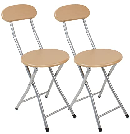 La Bolata thesecrethome.es - Set de 6 Sillas Plegables de Cocina - Asiento Plegable de Metal y Madera - Silla Apta para Interior y Exterior - Alto. 74 cm x Diámetro. Ø30 cm