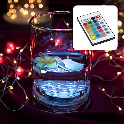 hellum Unterwasser Licht mit Fernbedienung & 16 Farben, Batterie (3xAAA) | Unterwasser Licht Farbwechsel mit 16 Farben 7x2,9cm, Pool Licht batteriebetrieben, Poolbeleuchtung, Teichbeleuchtung 522945