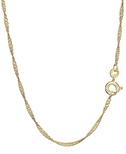 NKlaus Schlangenkette Gold 1,4mm (Länge wählbar 40cm - 60cm) 585 Gelbgold Halskette diamantiert Collier