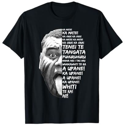 Haka Text Neuseeland Black Maori New Zealand Kiwi NZ Rugby T-Shirt