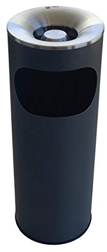 Standaschenbecher mit anthrazit farbigen Mülleimer mit Edelstahl Ascheraufsatz